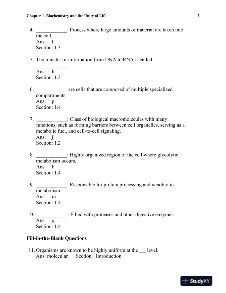 Biochemistry: A Short Course Third Edition Test Bank, page 3