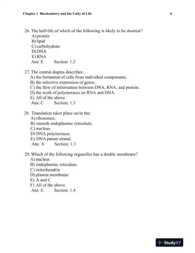Biochemistry: A Short Course Third Edition Test Bank - Page 7 preview image