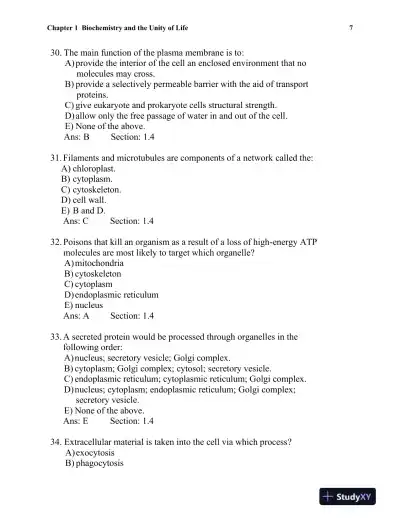 Biochemistry: A Short Course Third Edition Test Bank - Page 8 preview image