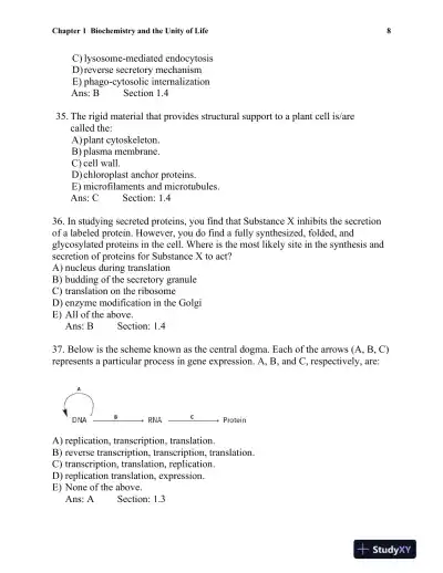 Biochemistry: A Short Course Third Edition Test Bank - Page 9 preview image