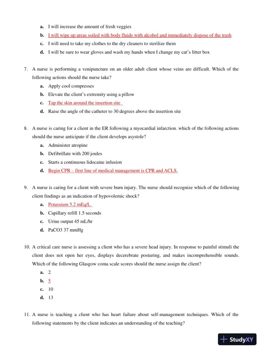 2019 ATI Los Angeles Trade Technical College RN Medical Surgical Proctored Exam With Answers (67 Solved Questions), page 5