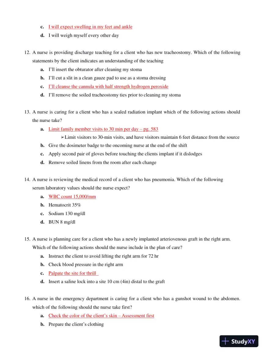 2019 ATI Los Angeles Trade Technical College RN Medical Surgical Proctored Exam With Answers (67 Solved Questions), page 7