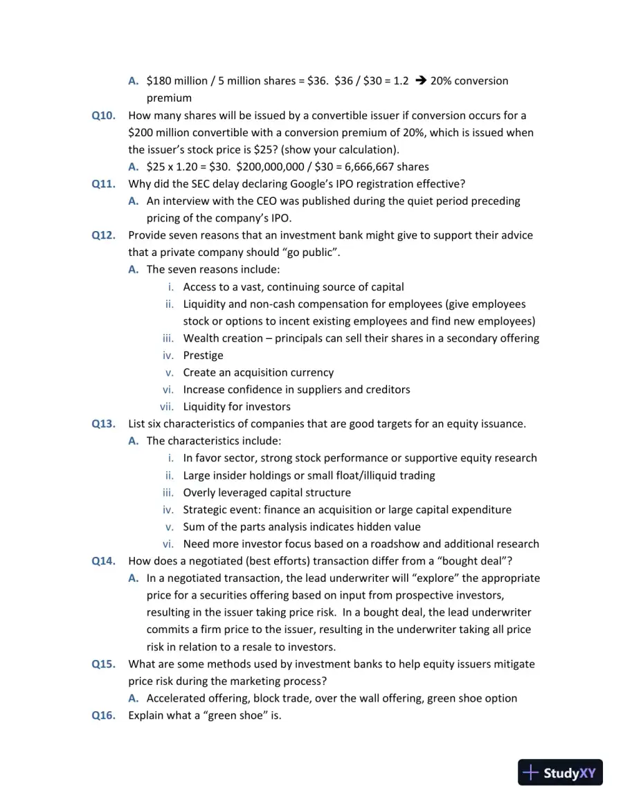 Solution Manual for Investment Banks, Hedge Funds, and Private Equity, 3rd Edition, page 8