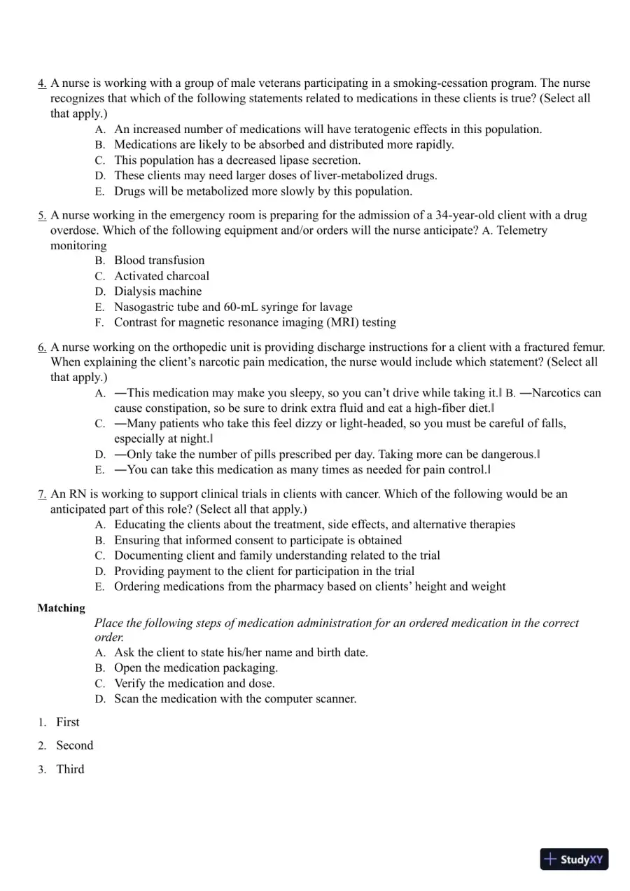 Test Bank for Pharmacology Clear and Simple A Guide to Drug Classifications and Dosage Calculations, 4th Edition (Chapters 1-20), page 15