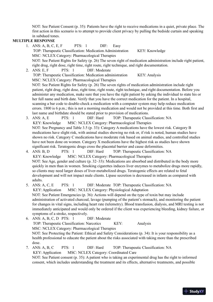 Test Bank for Pharmacology Clear and Simple A Guide to Drug Classifications and Dosage Calculations, 4th Edition (Chapters 1-20), page 19