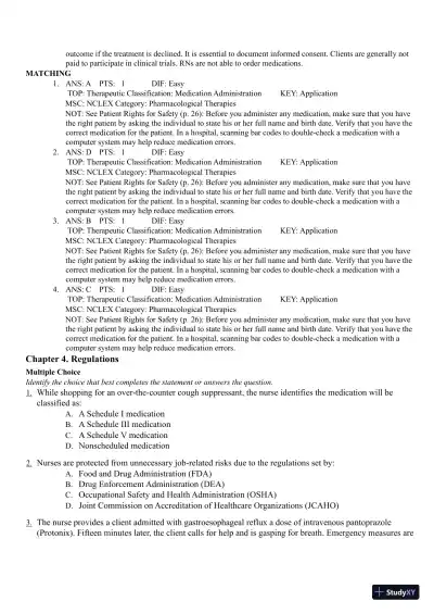 Test Bank for Pharmacology Clear and Simple A Guide to Drug Classifications and Dosage Calculations, 4th Edition (Chapters 1-20) - Page 20 preview image