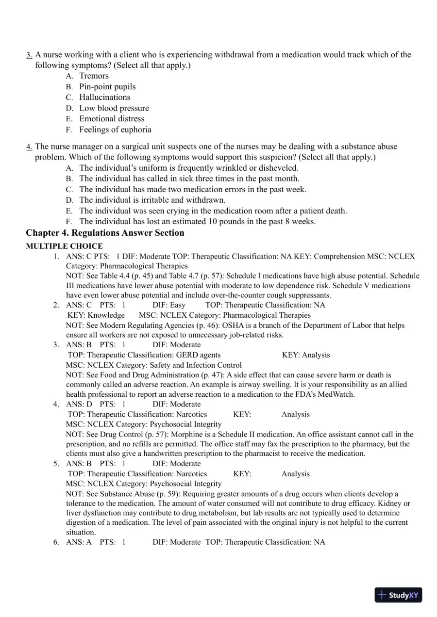 Test Bank for Pharmacology Clear and Simple A Guide to Drug Classifications and Dosage Calculations, 4th Edition (Chapters 1-20), page 22