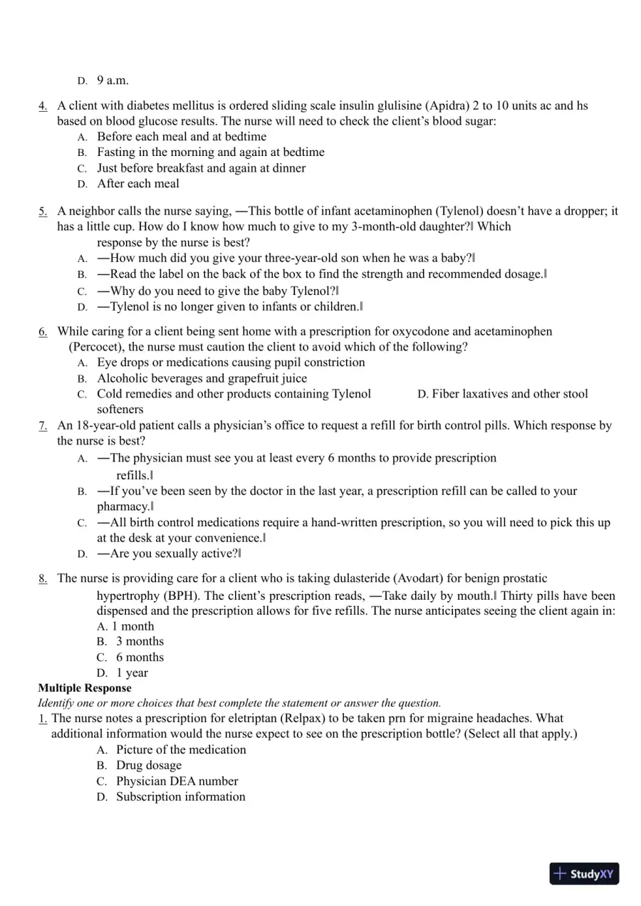 Test Bank for Pharmacology Clear and Simple A Guide to Drug Classifications and Dosage Calculations, 4th Edition (Chapters 1-20), page 24