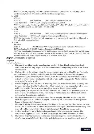 Test Bank for Pharmacology Clear and Simple A Guide to Drug Classifications and Dosage Calculations, 4th Edition (Chapters 1-20) - Page 28 preview image