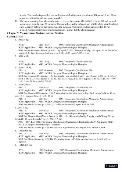 Test Bank for Pharmacology Clear and Simple A Guide to Drug Classifications and Dosage Calculations, 4th Edition (Chapters 1-20) - Page 29 preview image
