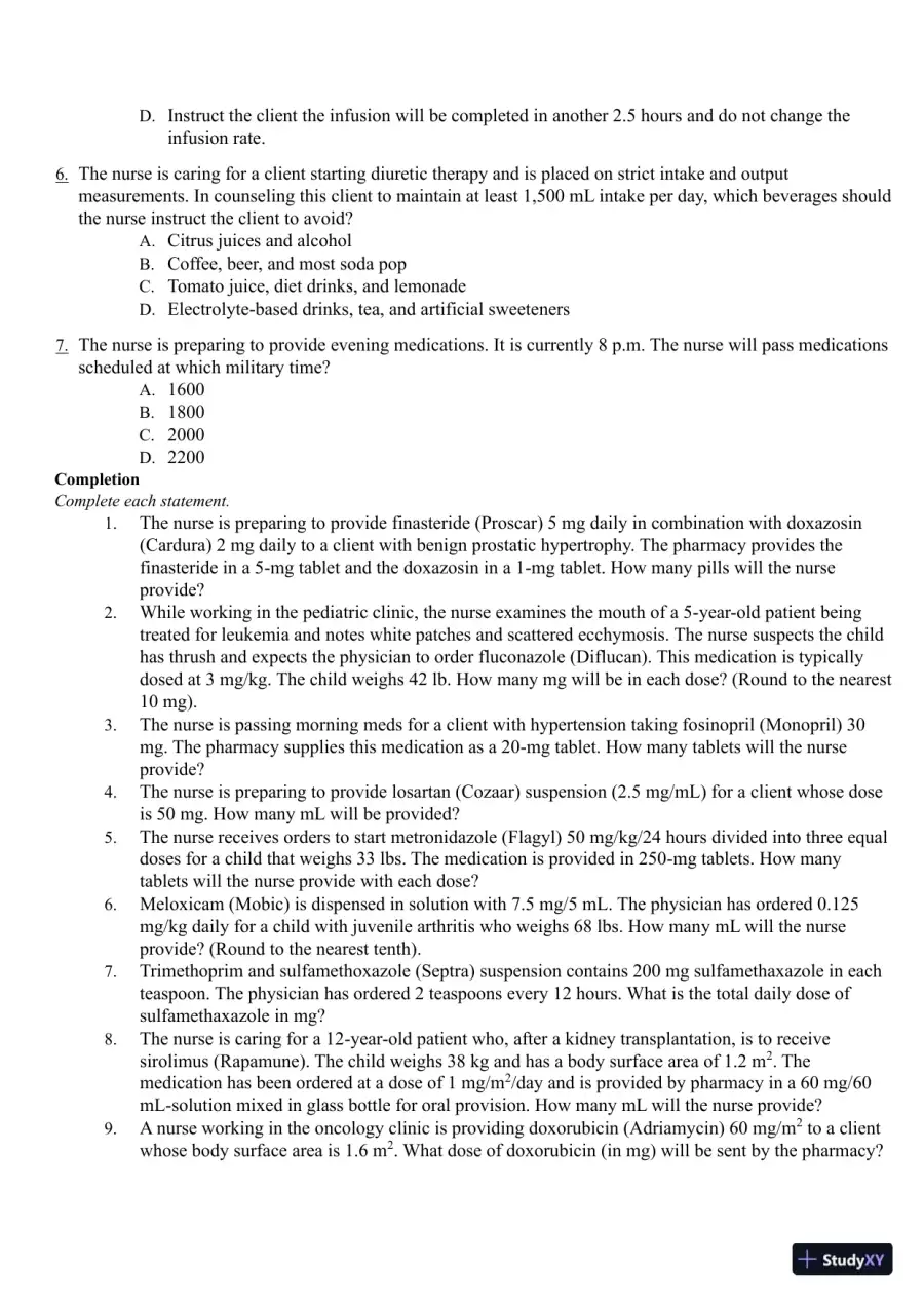 Test Bank for Pharmacology Clear and Simple A Guide to Drug Classifications and Dosage Calculations, 4th Edition (Chapters 1-20), page 31