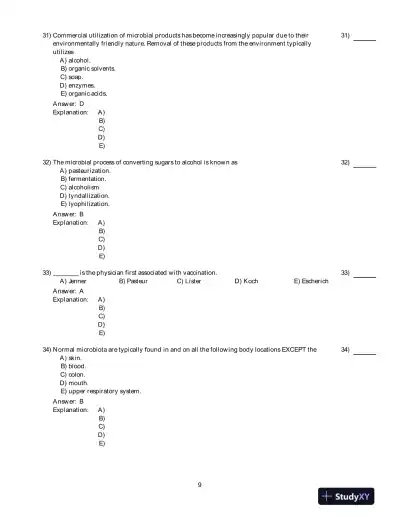 Microbiology: An Introduction, 11th Edition Test Bank - Page 10 preview image