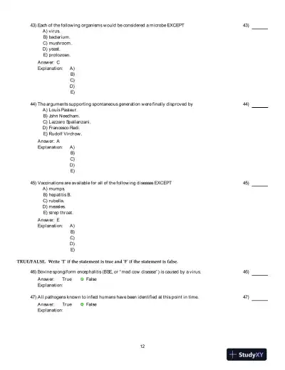 Microbiology: An Introduction, 11th Edition Test Bank - Page 13 preview image