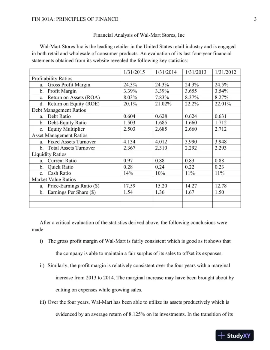FIN 301A: Principles of Finance Research Project, page 4
