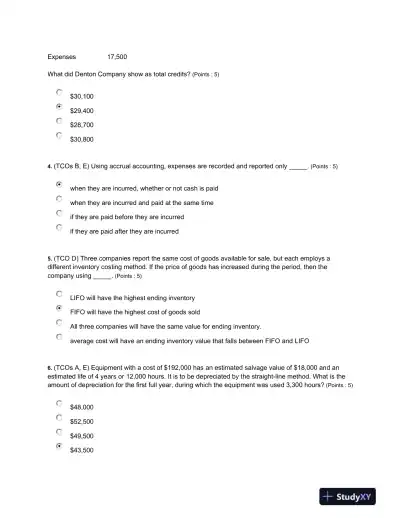 Comprehensive Financial Analysis and Decision-Making in Accounting: Week 8 Final Exam - Page 3 preview image