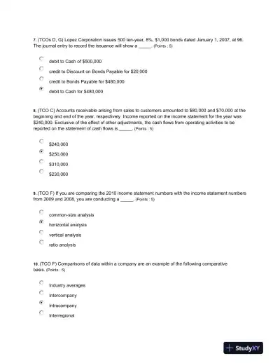 Comprehensive Financial Analysis and Decision-Making in Accounting: Week 8 Final Exam - Page 4 preview image