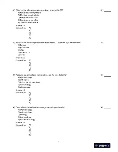 Microbiology With Diseases By Taxonomy, 4th Edition Test Bank - Page 10 preview image