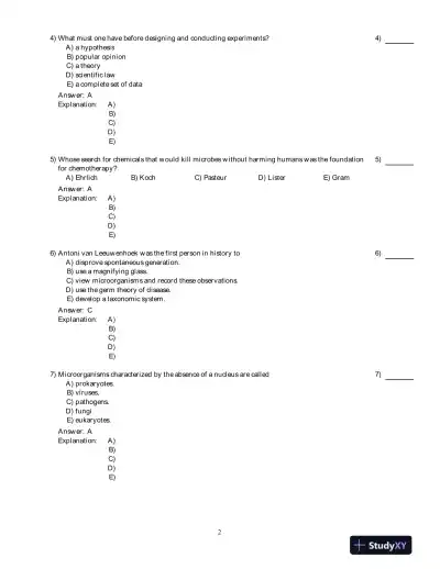 Microbiology With Diseases By Taxonomy, 4th Edition Test Bank - Page 3 preview image