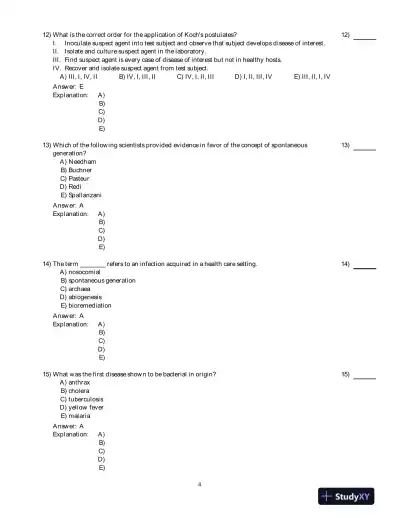 Microbiology With Diseases By Taxonomy, 4th Edition Test Bank - Page 5 preview image