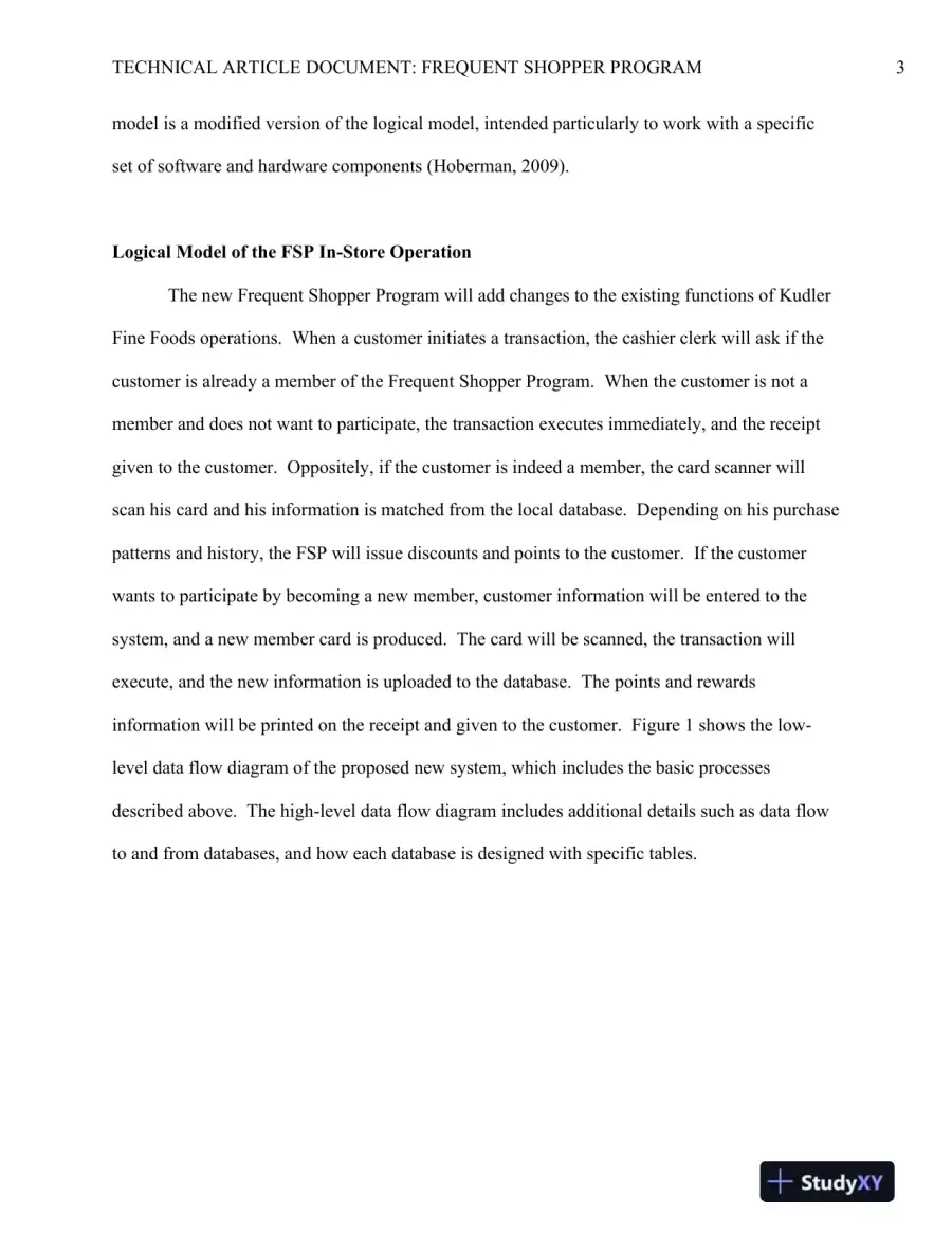 BSA385 Technical Article Document: Frequent Shopper Program, page 4