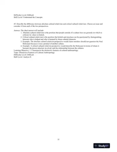 Test Bank for Cultural Anthropology in a Globalizing World, 4th Edition - Page 14 preview image