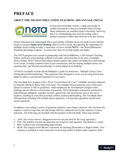 Canadian Police Work 4th Edition Test Bank - Page 4 preview image