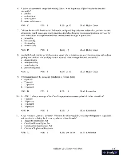 Canadian Police Work 4th Edition Test Bank - Page 6 preview image