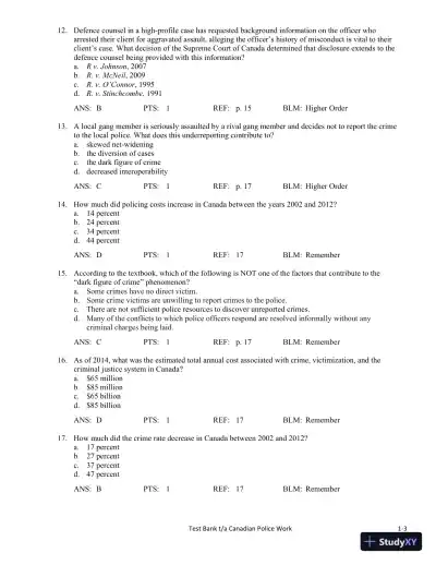Canadian Police Work 4th Edition Test Bank - Page 7 preview image
