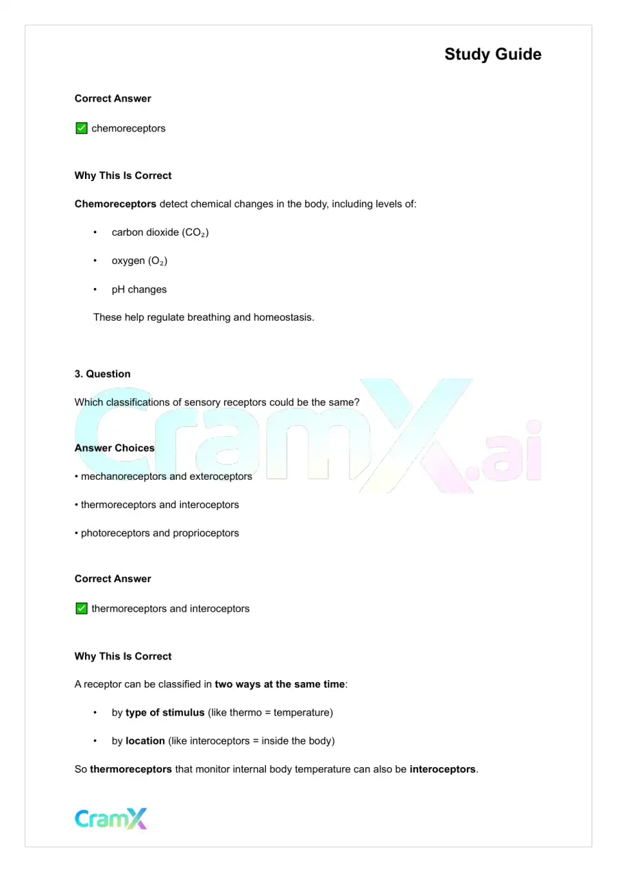 Anatomy and Physiology - The Sensory System, page 2