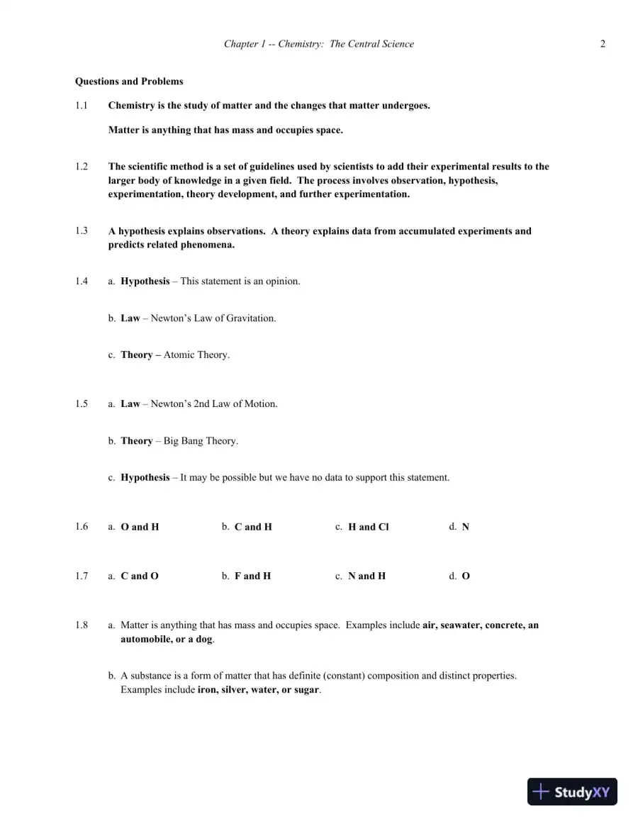 Chemistry 4th Edition Solution Manual, page 3
