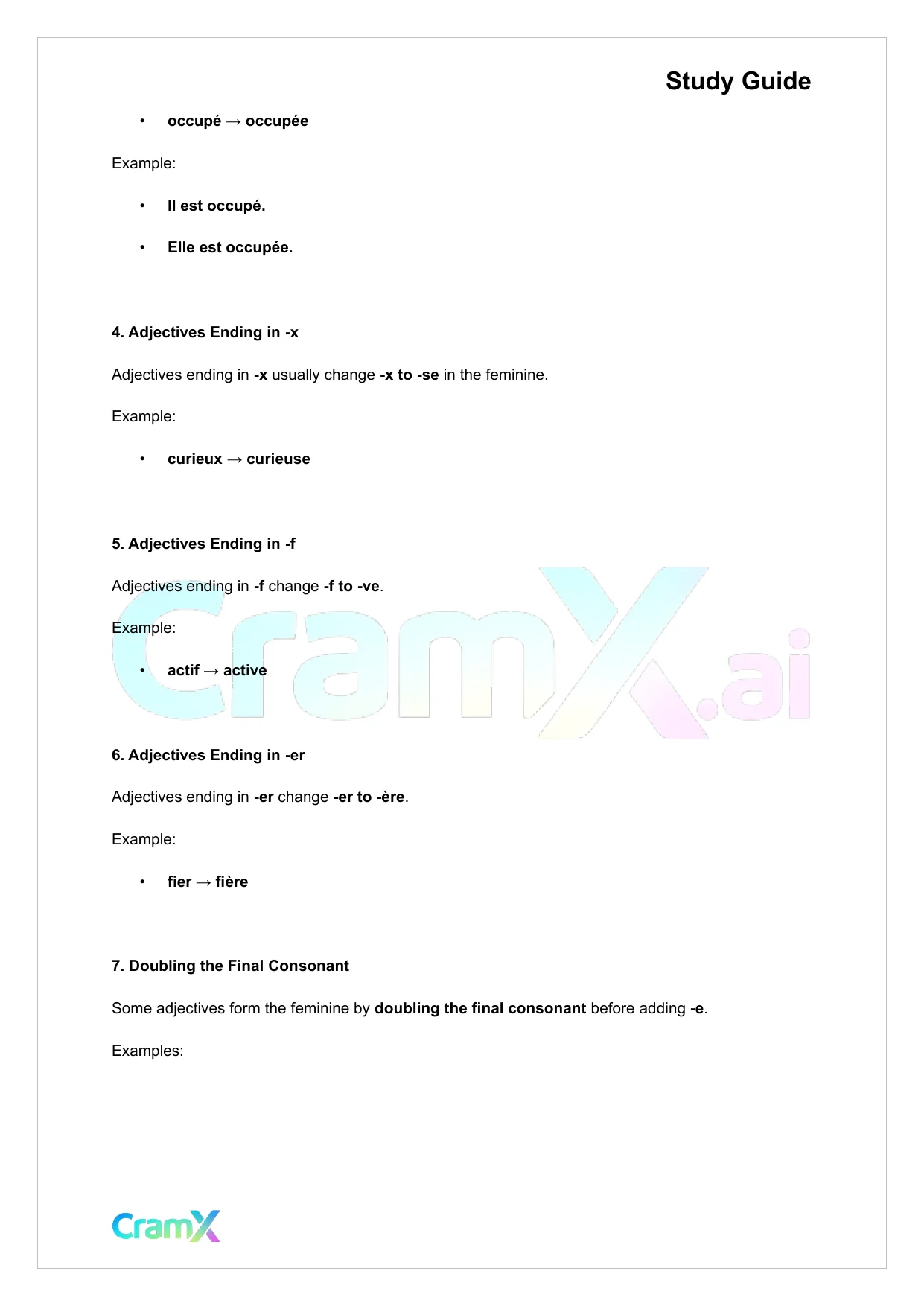 French II – Adjectives Adverbs Prepositions - Page 5 preview image