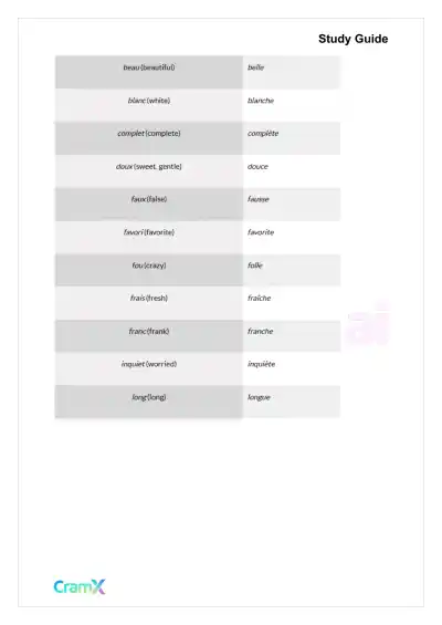 French II – Adjectives Adverbs Prepositions - Page 7 preview image