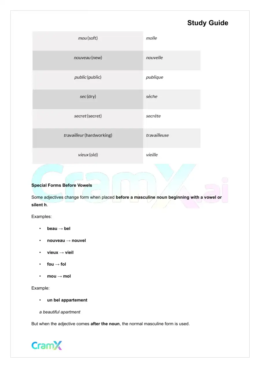 French II – Adjectives Adverbs Prepositions, page 8