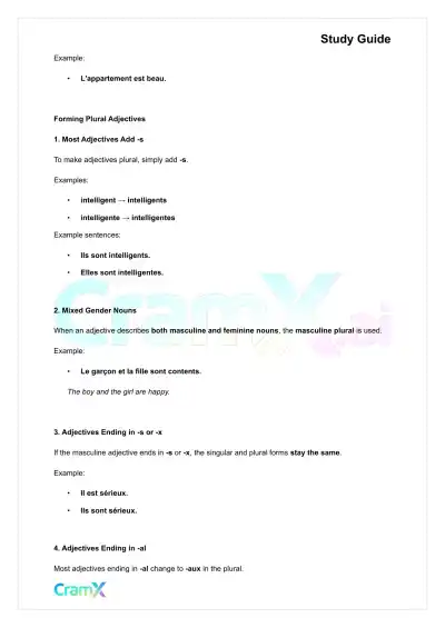 French II – Adjectives Adverbs Prepositions - Page 9 preview image