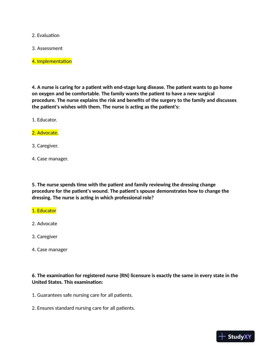NR222 Clinical Analysis Preparation Exam 1 With Answers (21 Solved Questions), page 3