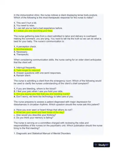 NURS661 Mental Health Practice Exam With Answers (188 Solved Questions) - Page 8 preview image