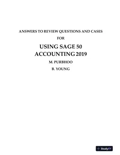 Solution Manual For Using Sage 50 Accounting 2019, 1st Edition - Page 1 preview image