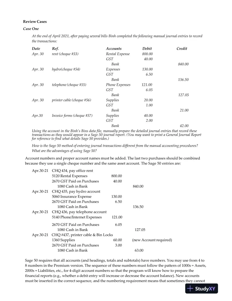Solution Manual For Using Sage 50 Accounting 2019, 1st Edition, page 15