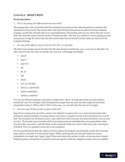Solution Manual For Using Sage 50 Accounting 2019, 1st Edition - Page 9 preview image