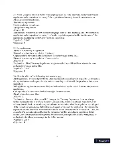 Pearson�s Federal Taxation 2020 Comprehensive 33rd Edition Test Bank - Page 10 preview image