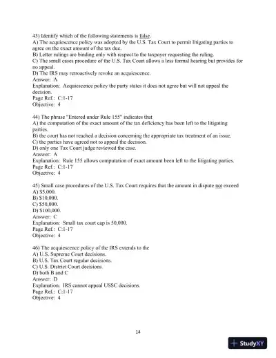 Pearson�s Federal Taxation 2020 Comprehensive 33rd Edition Test Bank - Page 15 preview image