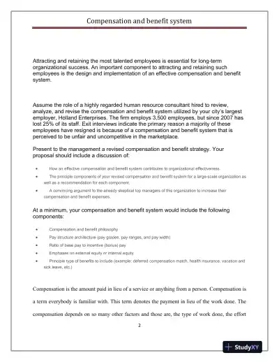 Revitalizing Employee Retention Through an Effective Compensation and Benefit Strategy at Holland Enterprises - Page 3 preview image