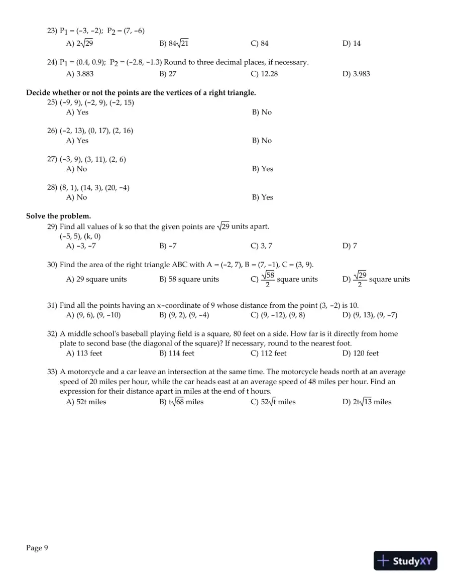 Precalculus: Concepts Through Functions, A Right Triangle Approach to Trigonometry, 4th Edition Test Bank, page 11