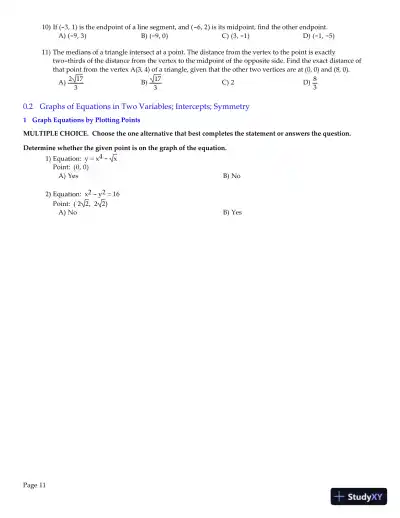 Precalculus: Concepts Through Functions, A Right Triangle Approach to Trigonometry, 4th Edition Test Bank - Page 13 preview image