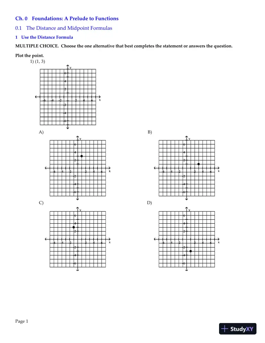 Precalculus: Concepts Through Functions, A Right Triangle Approach to Trigonometry, 4th Edition Test Bank, page 3