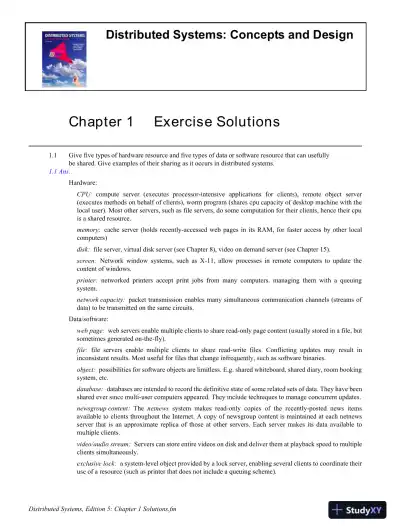 Solution Manual For Distributed Systems: Concepts And Design, 5th Edition - Page 1 preview image