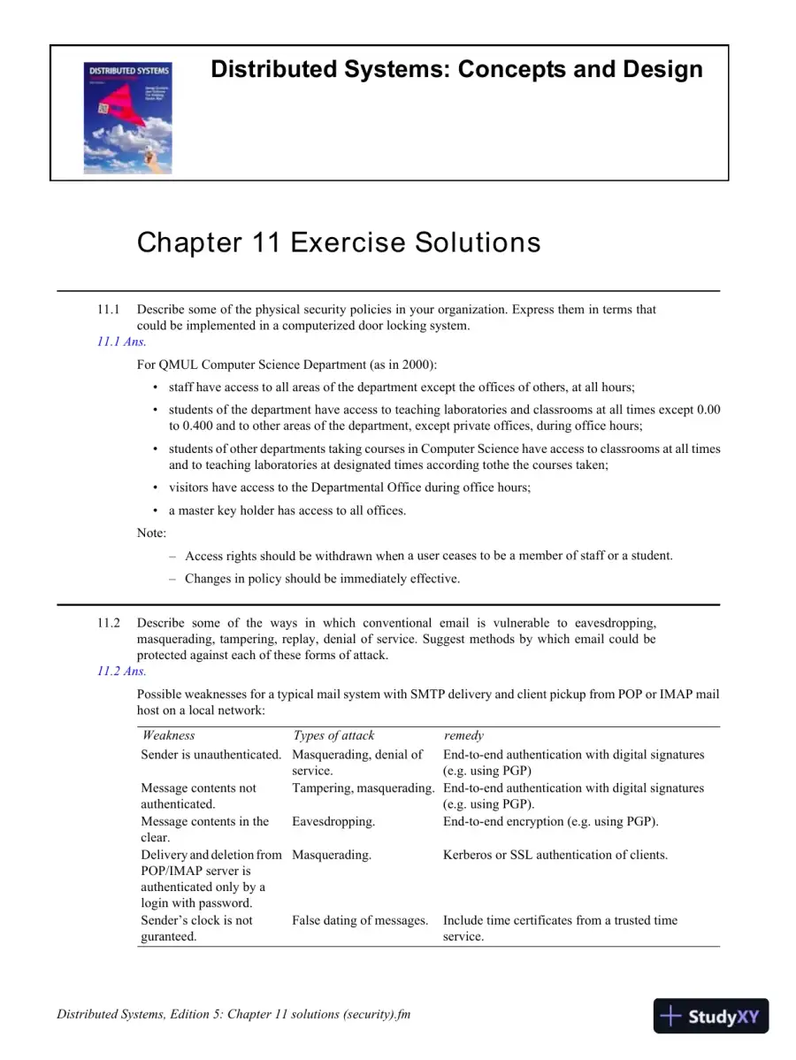 Solution Manual For Distributed Systems: Concepts And Design, 5th Edition, page 12