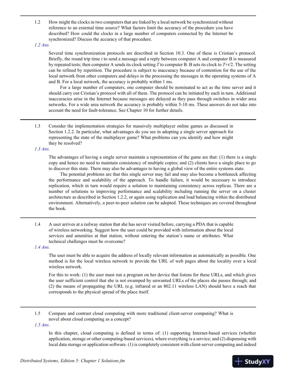 Solution Manual For Distributed Systems: Concepts And Design, 5th Edition, page 3