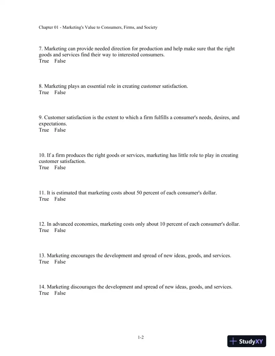 Test Bank For Basic Marketing: A Marketing Strategy Planning Approach, 18th Edition, page 3
