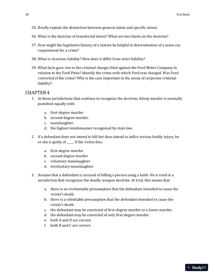 Test Bank For Criminal Law and Procedure , 7th Edition, page 10